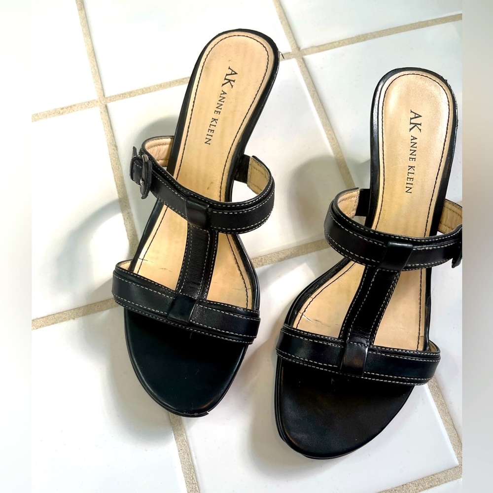 Anne Klein black sandals (low heel)
